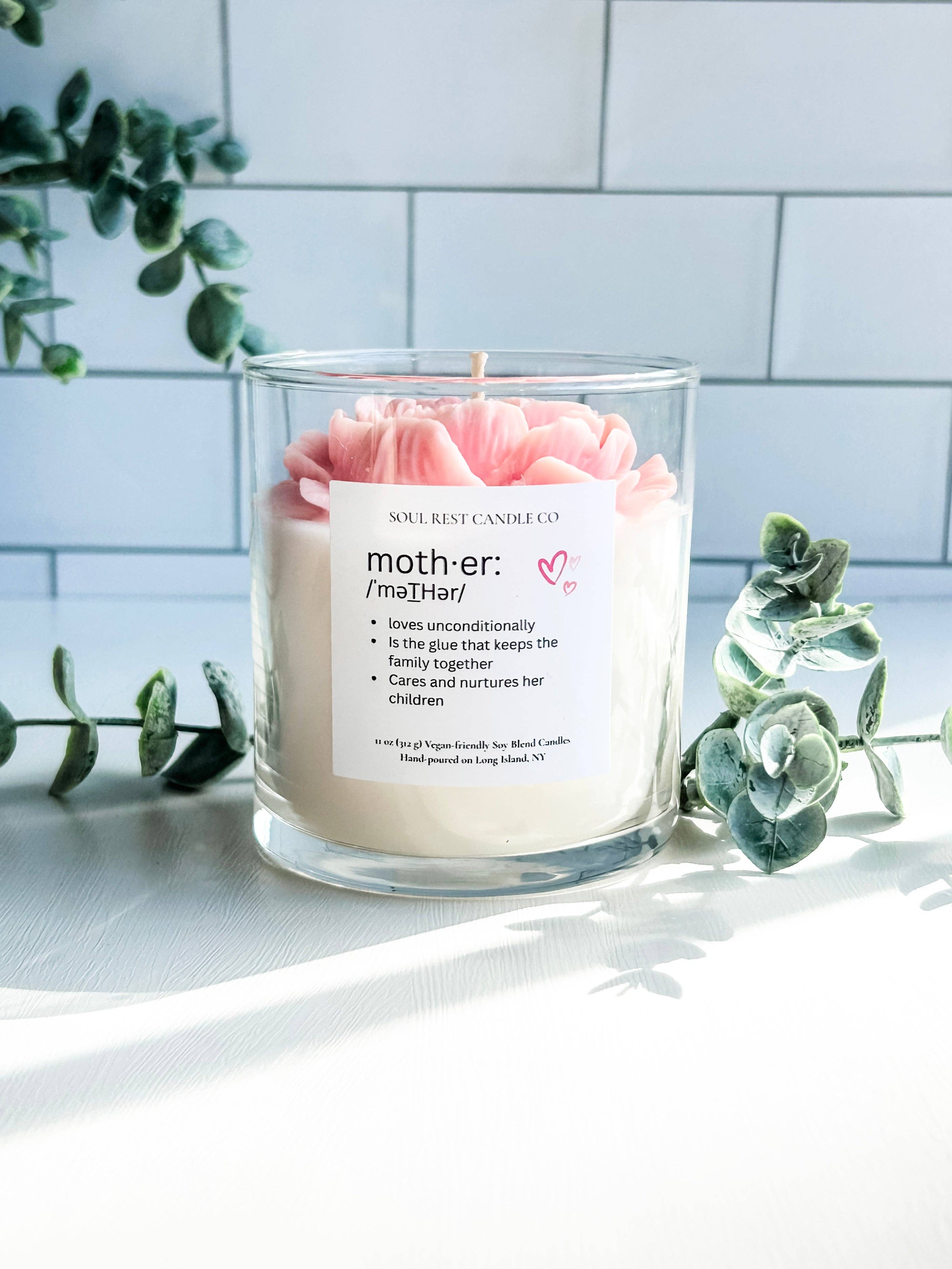 Soul Rest Candle Co. - Wholesale Jar/Filled Candle - Magnolia & Peony 9oz Flower Candle5