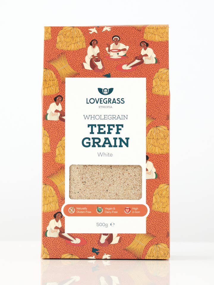 White Teff Grain 500g for wholesale by Lovegrass Ethiopia