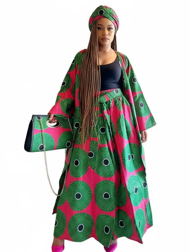 3pcs Set Maxi Skirt Pocketbook wrap Dress G for wholesale by India Batik