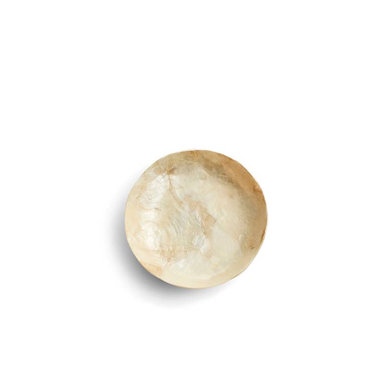 ByBazz – wholesale Decorative plate/dish/bowl – Schaaltje Schelp Capiz XS Goud16