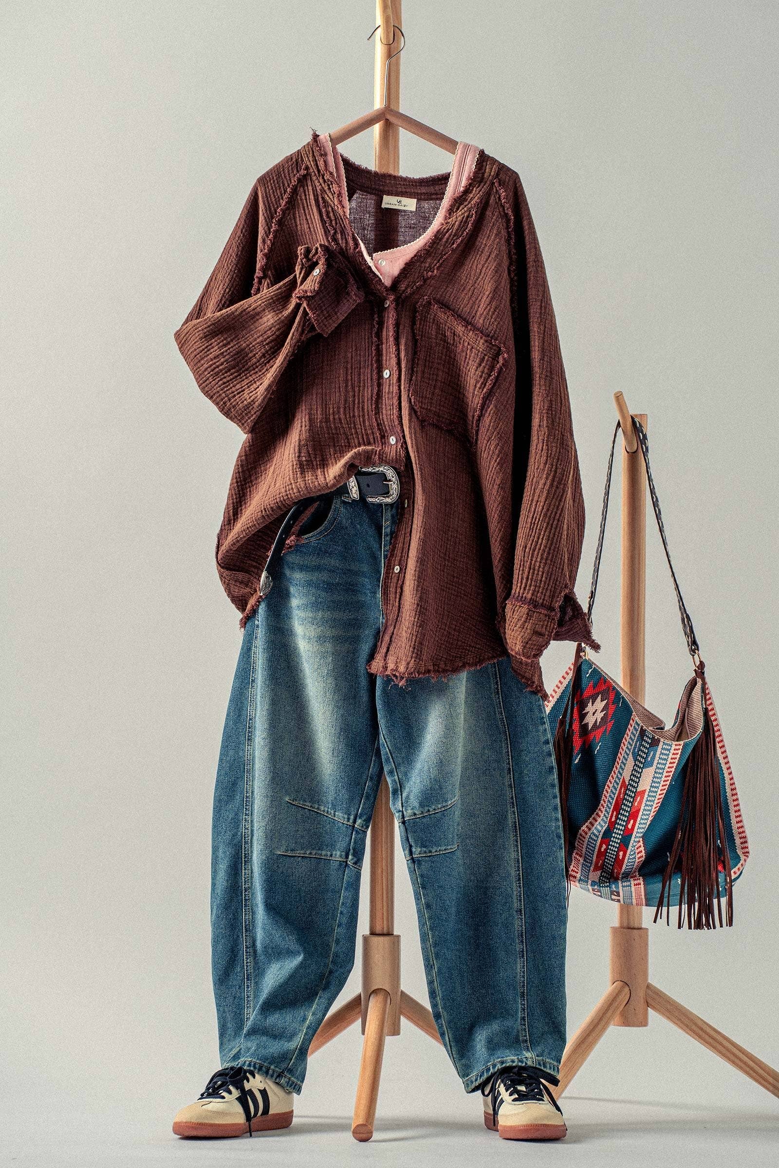 Fashion Week - Wholesale Button Down Shirt - Women's - The Willow Gauze Relaxed Shirt21