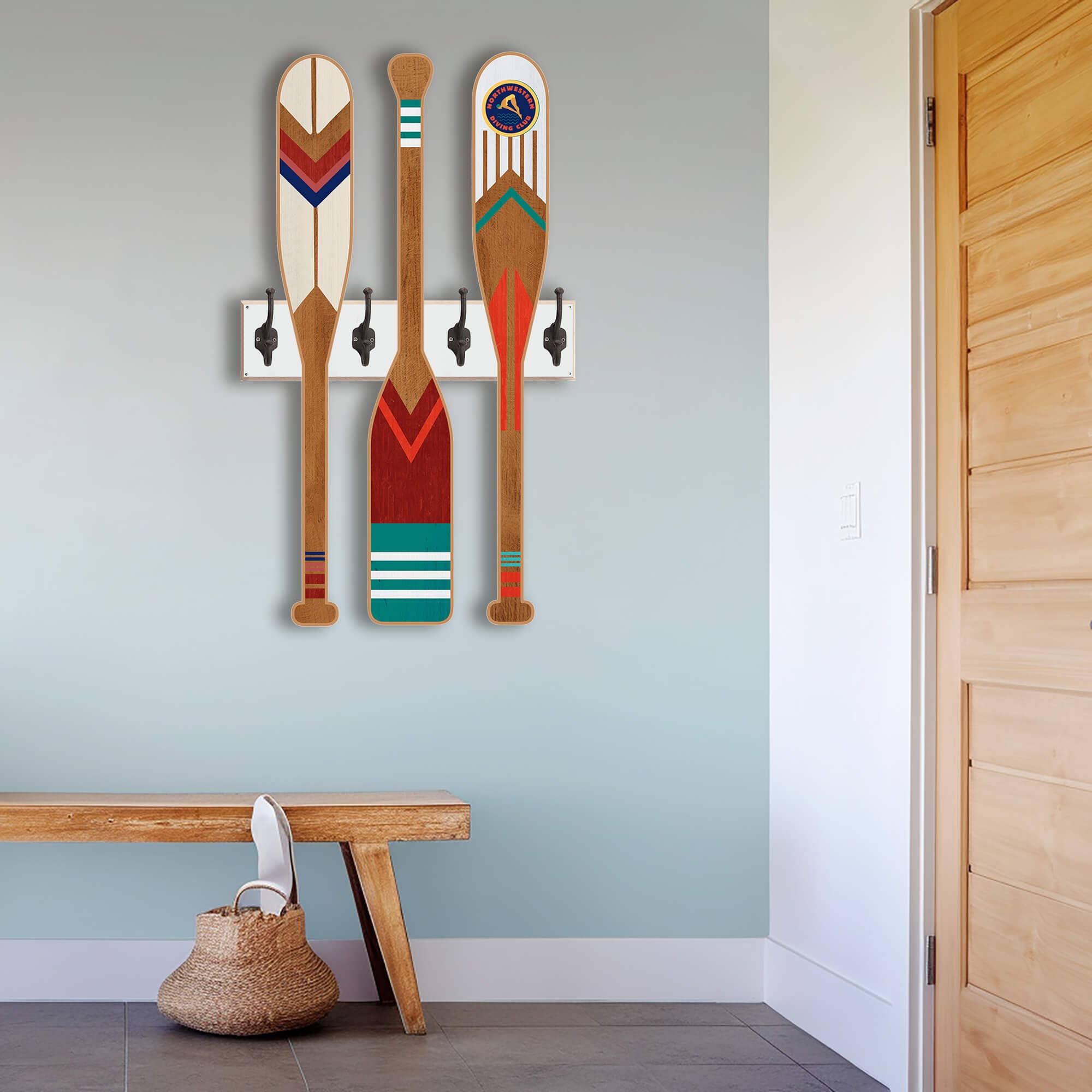 Old Wood Signs - Wholesale Wall Accent - Oar Coatrack - Classic Trio Edition1