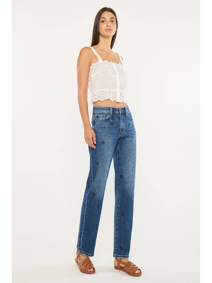 DARK HIGH RISE STRAIGHT JEANS-KC2177D for wholesale on Faire3