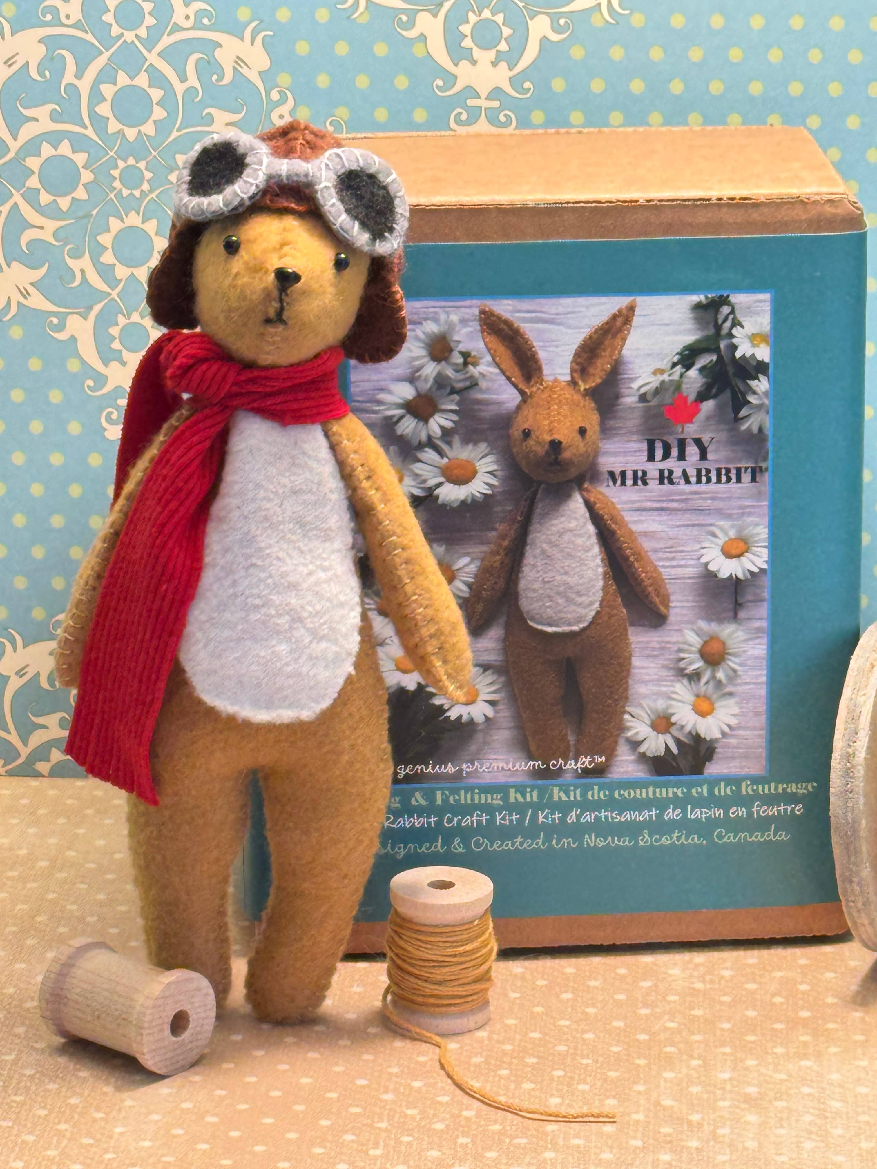 Genius Premium Craft - Wholesale Knutselnaai-set - Vilt Konijn Naaien & Vilten Kit – Pilotenhoed Uitvoering8