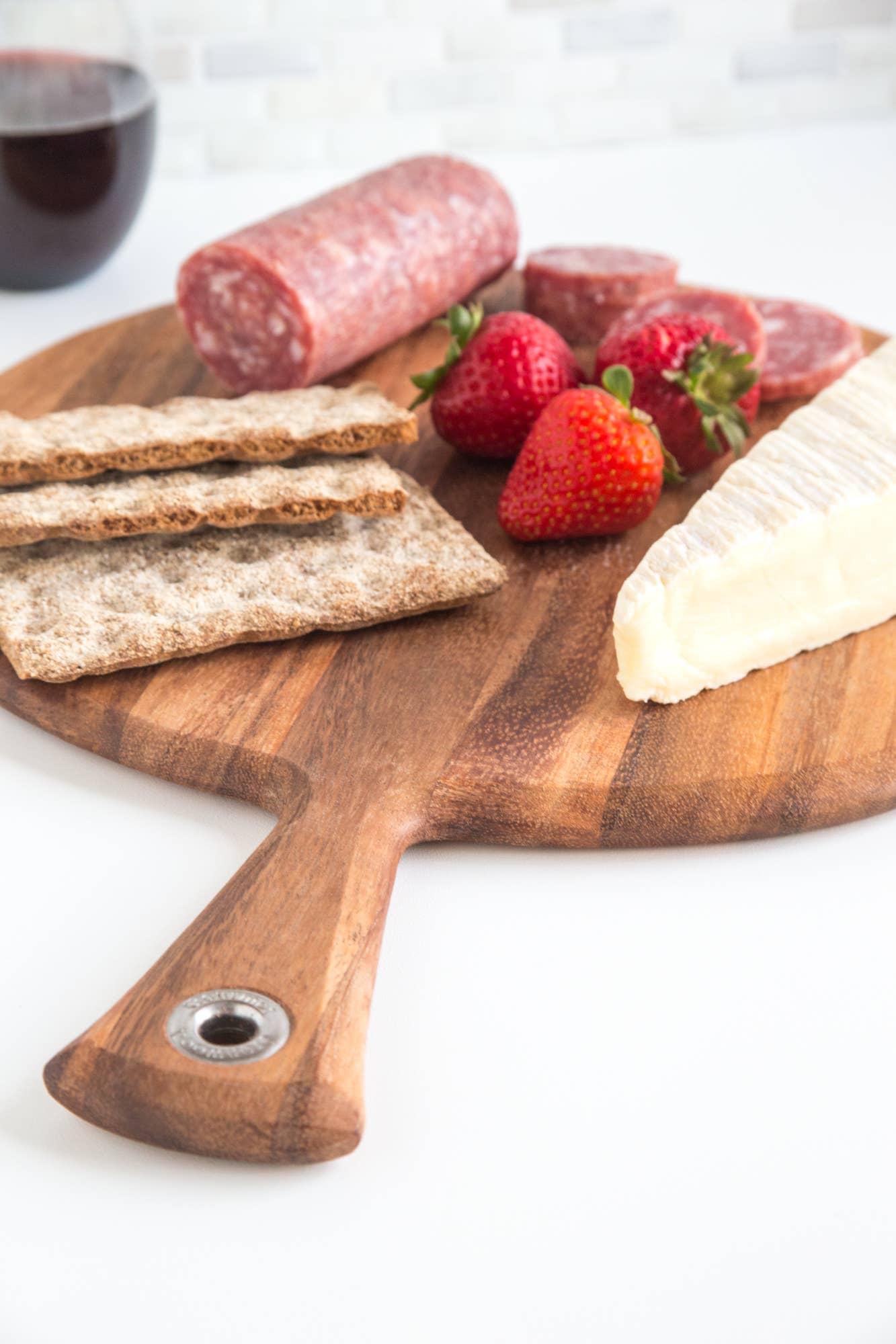 Fox Run Brands - Wholesale Cutting Board - Ironwood Round Provencale Paddle Board, Acacia, 12" x 16"2