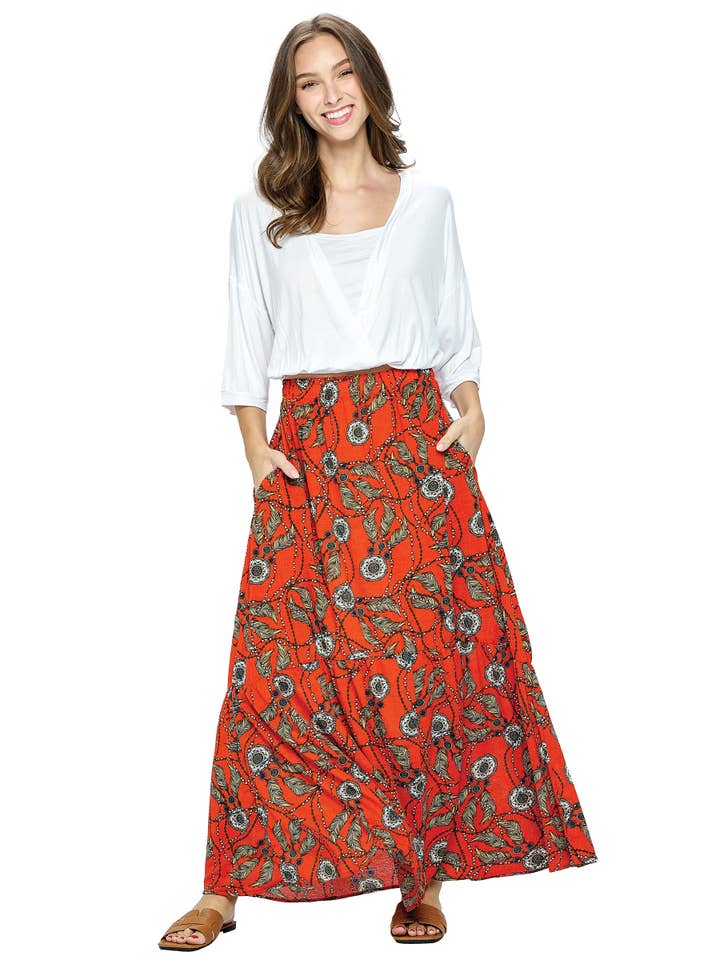 Yak & Yeti - Wholesale Skirt - Women's - SALE Skirt Floral Dreamcatcher Loose Fit