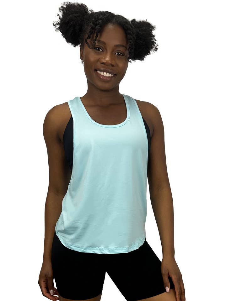 Active by Anna-Kaci - Wholesale Athletic Top - Women's - Sleeveless Flowy Loose Fit Racerback Yoga Workout Tank Top8