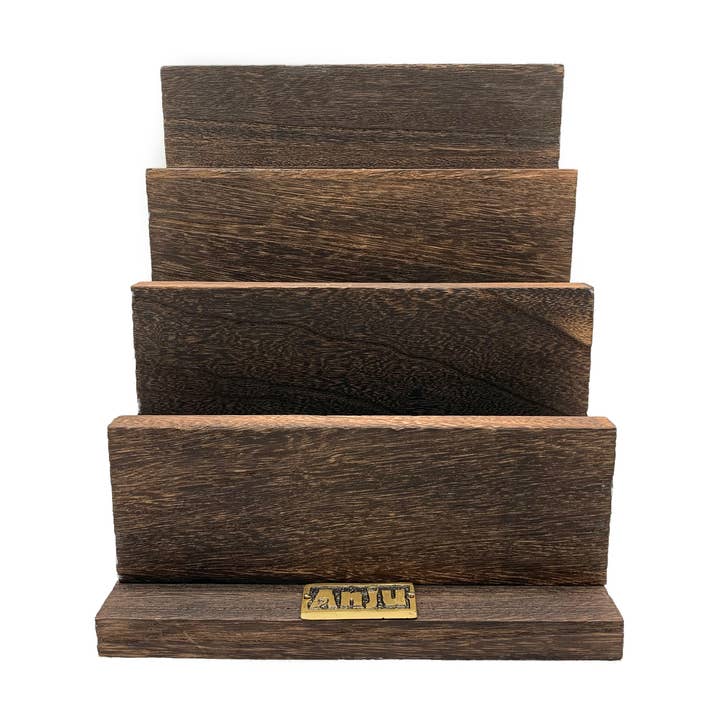 Four-Tier Wooden Cuff Bracelet Display for wholesale by Anju Jewelry