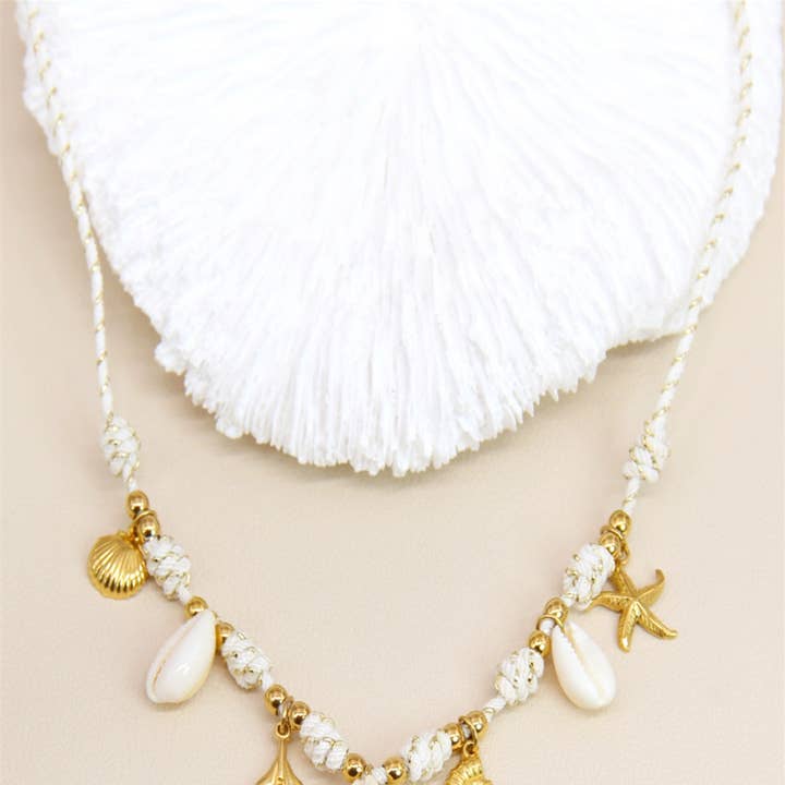 BELLISSIMA BIJOUX - Wholesale Pendant/Charm Necklace - Marine Charm Cord Necklace in Stainless Steel1