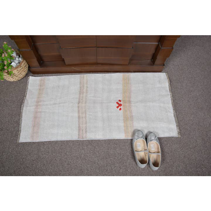 Vintage Turkish Rug, 1,6x3,4 ft Small Rug, Beige Kilim Southwestern Rug for wholesale by The Loom Wholesale