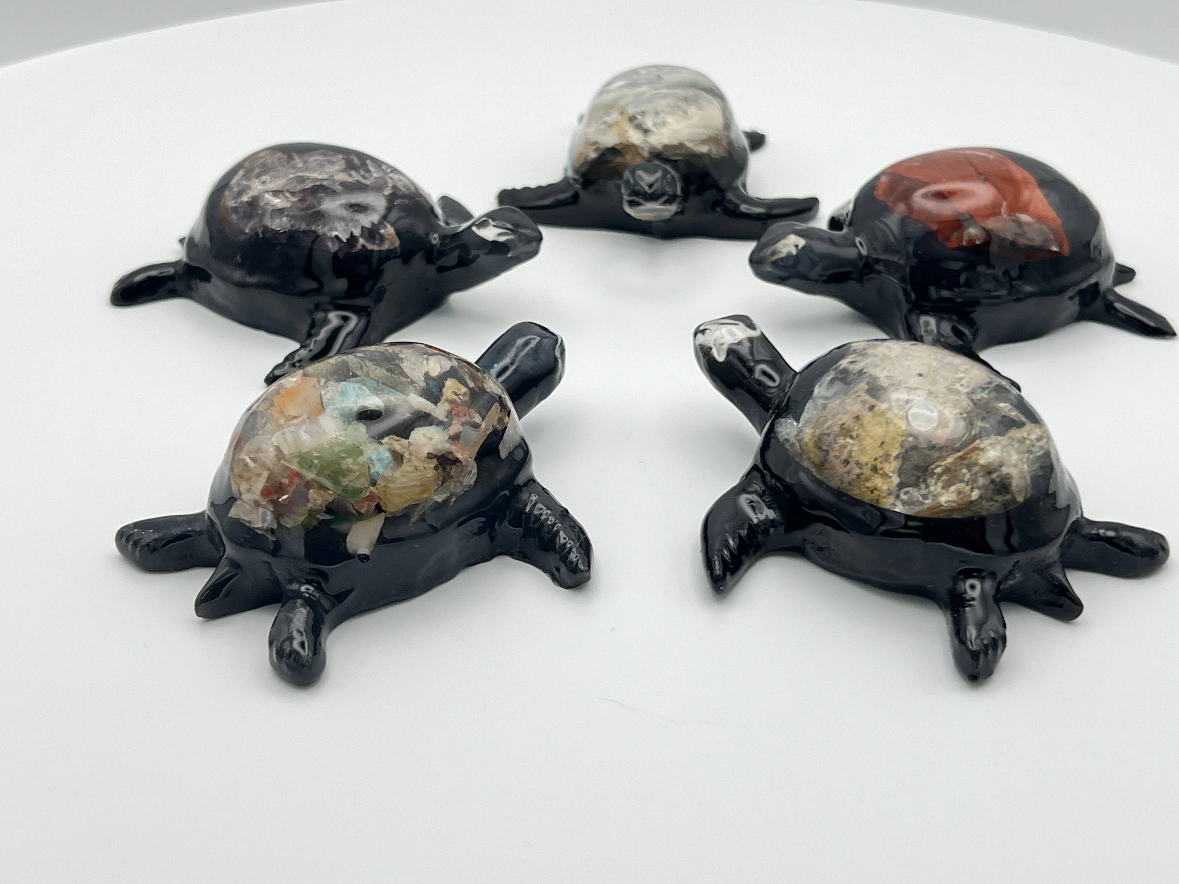 Loose Neck Land – wholesale Decorative figurine – Semi-Precious Stone Turtles (Lg)1