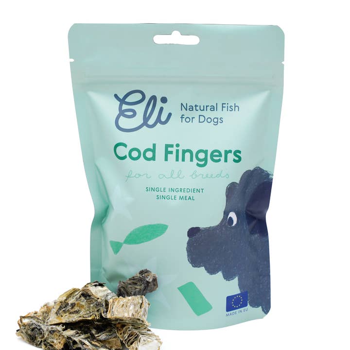 Tørrede torskeskindstænger 100 % naturlige godbidder til hunde for engroshandel hos Eli Pet Products