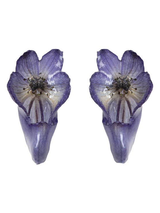 Monkshood Flower Stud Earrings for wholesale by Lakoo Designs