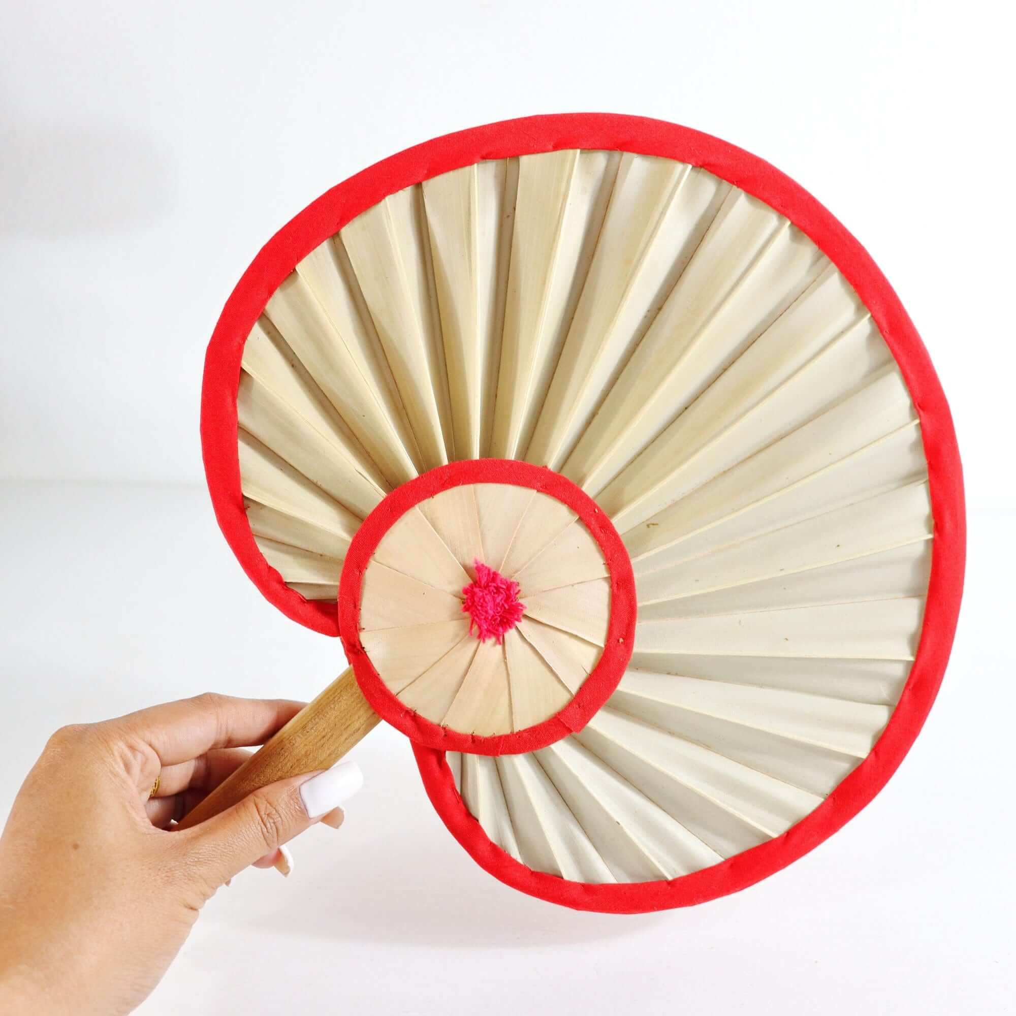 Thaihomeshop – wholesale Handheld folding fan – BEN YA -  Palm Leaf Hand Fan4