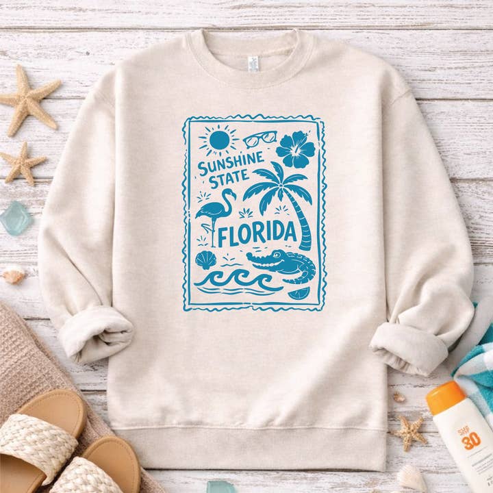 Florida Frimærke Sweatshirt for engroshandel hos Desert City Clothing Co.