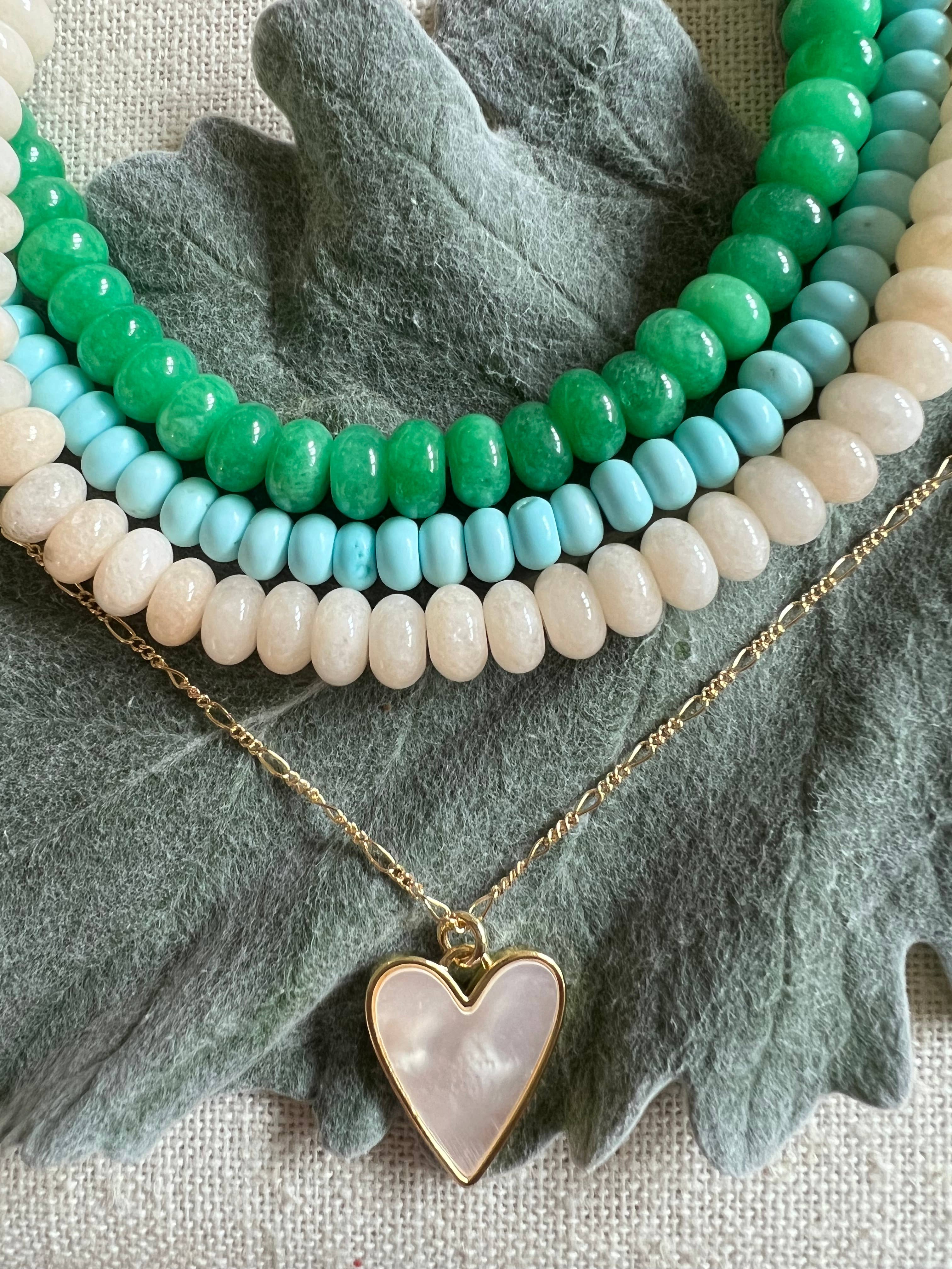 Sonya Renee Jewelry - Wholesale Beaded/Pearl Necklace - Lilly Gemstone Bead Necklace multi-color 8mm opals jade 84