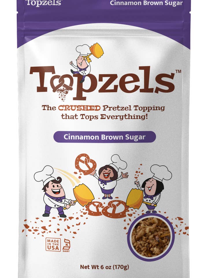 Cinnamon Brown Sugar CRUSHED Pretzel Topping 6oz for wholesale by Pretzel Pete