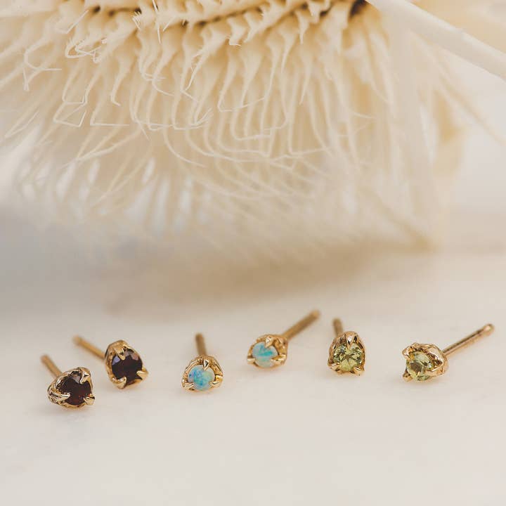Lacee Alexandra Jewelry - Wholesale Stud/Post Earrings - Solid 14k Gold Birthstone Studs