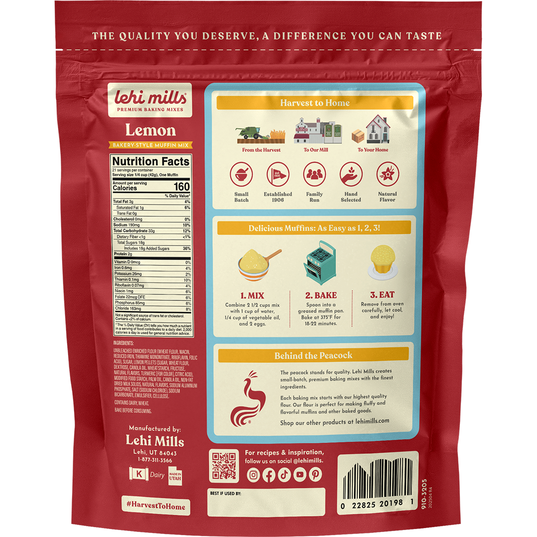 Lehi Mills - Wholesale Muffin Mix - Lemon Muffin Mix4