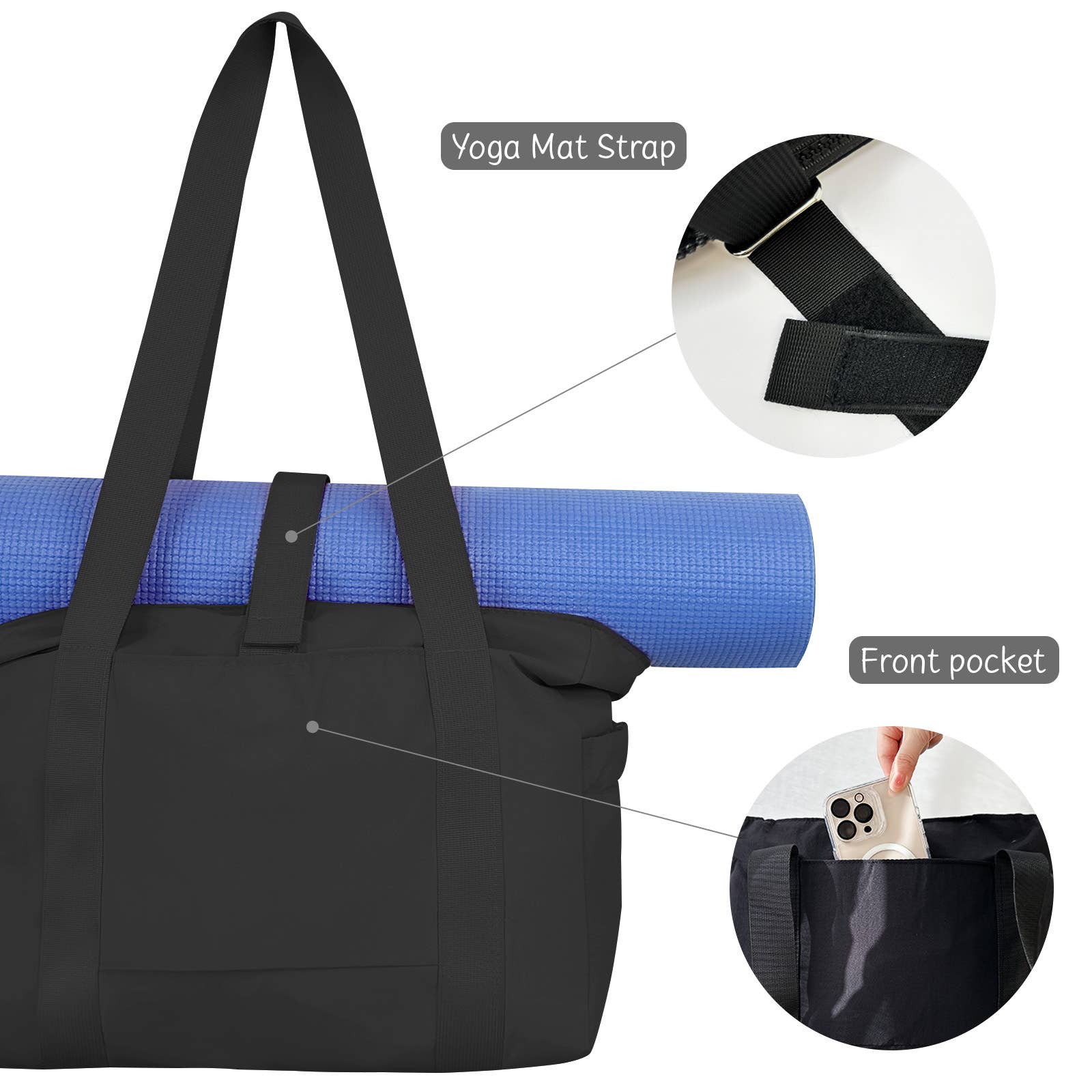 Wrapables.com - Vente Sac de yoga - Sac fourre-tout de yoga Wrapables, sac de sport, de travail, de nuit, sac de voyage7