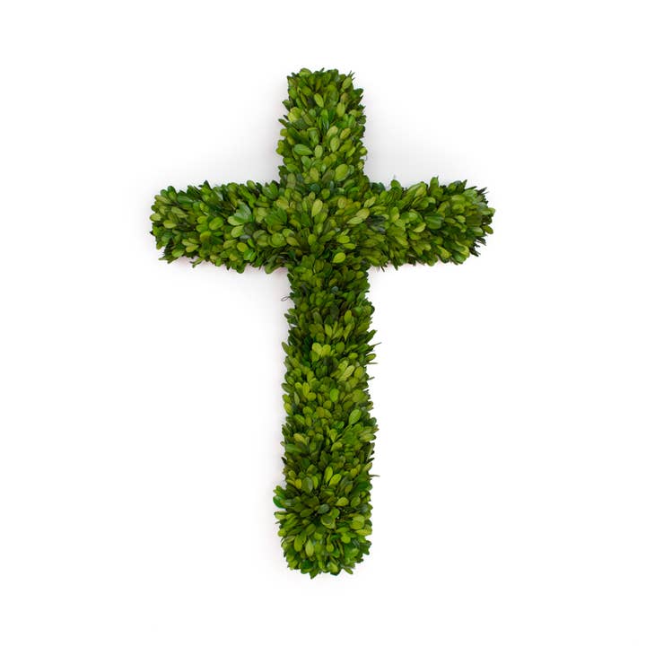 Preserved Boxwood Cross - 24 Inch for wholesale by Mills Floral Company