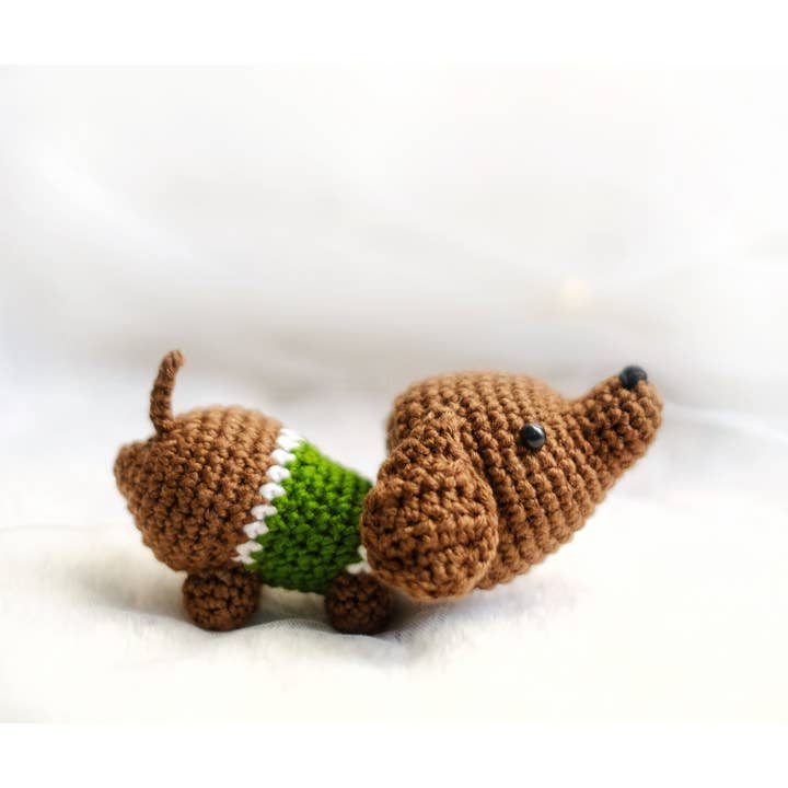 TOMOPOD LLC - Wholesale Stuffed/Plush Toy - Kids & Baby - Crochet The Dachshund Dog, Amigurumi Dog, Handmade Plushie3