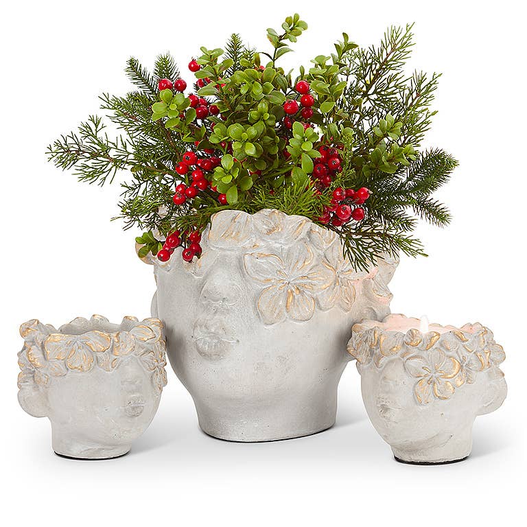 Abbott - Wholesale Plant Pot - Mini Kissing Face Planter with Gold-4" H5