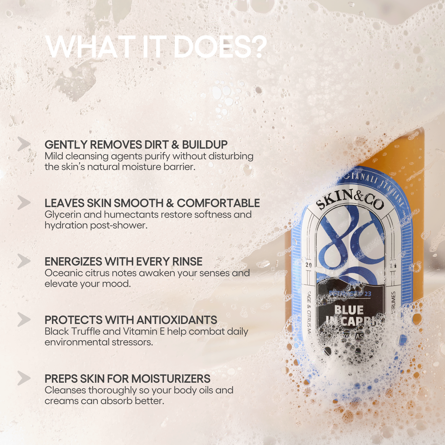 SKIN&CO Roma - Wholesale Body Wash/Shower Gel - Blue In Capri Wash2