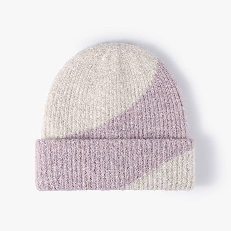 Dipped Shop - Wholesale Beanie - Women's - Simple Contrast Color Warm Knit Beanie DPKB30200