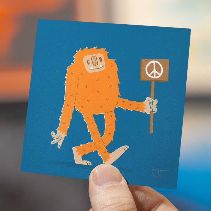 Bigfoot Paisible | Mini Impression d'Art pour la vente par Hi, Hello There
