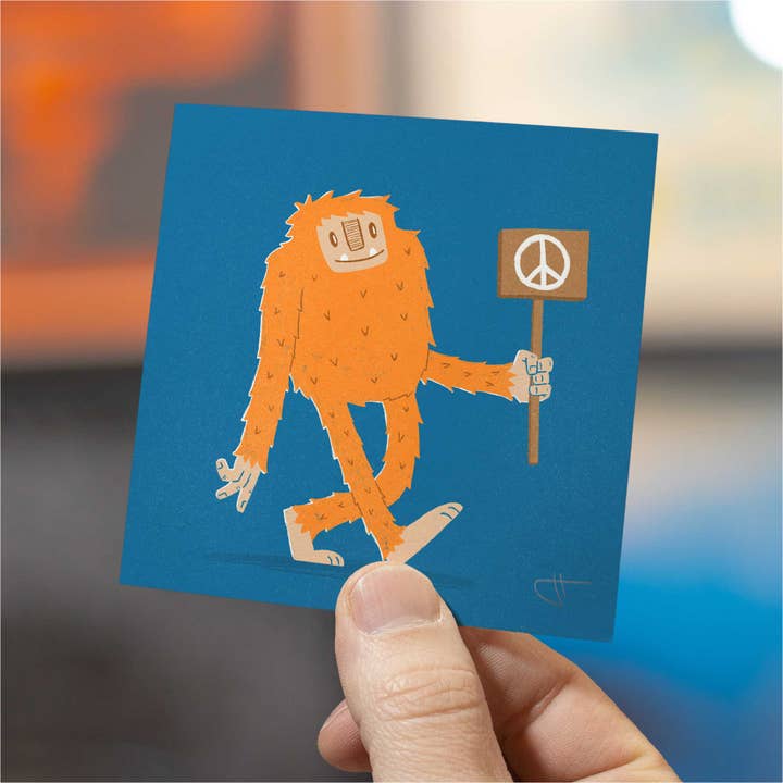 Peaceful Bigfoot | Mini Art Print for wholesale by Hi, Hello There