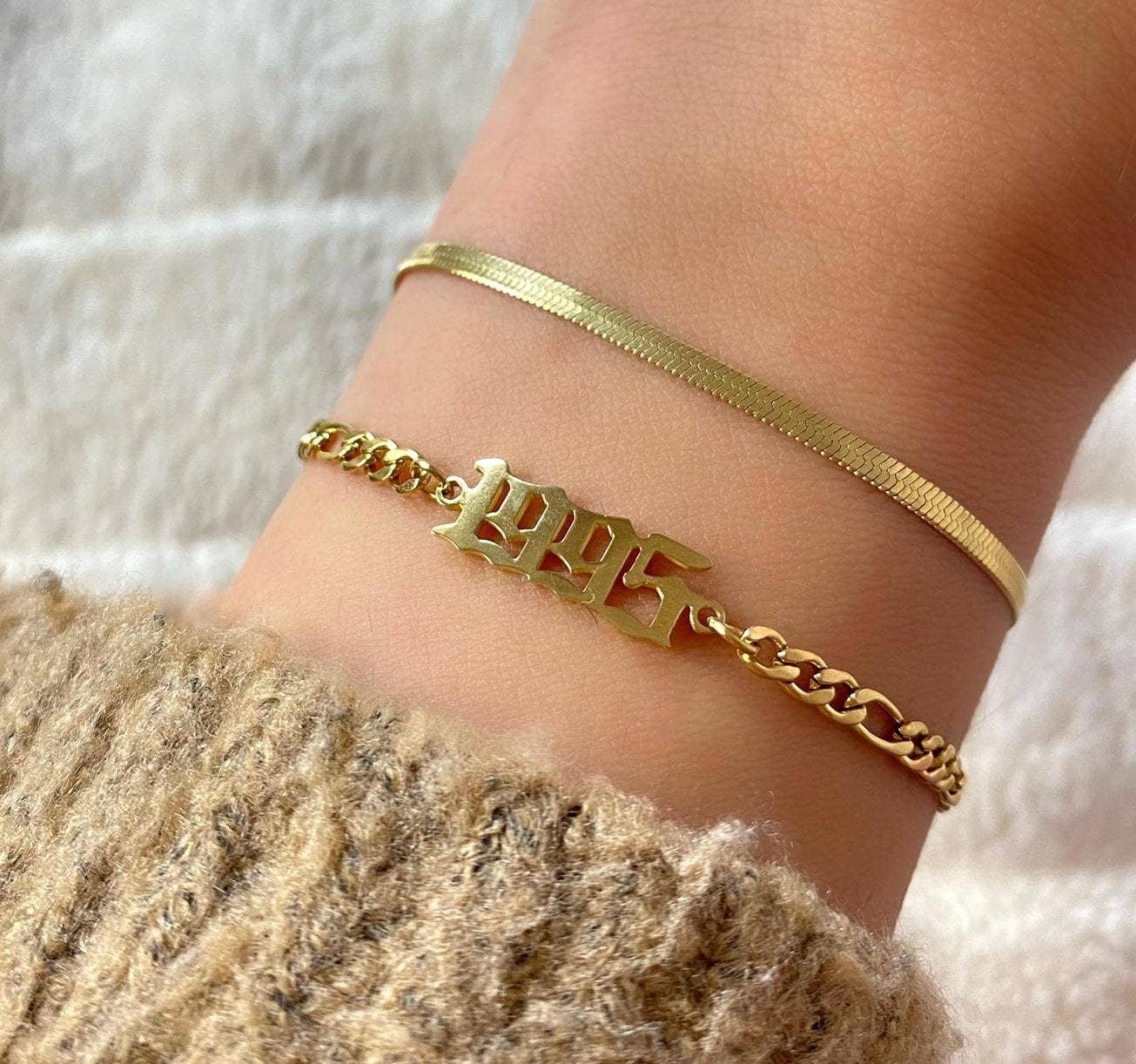 Schmuckgroßhandel - Wholesale Link & Chain Bracelet - Snake Skin | 18k gold plated bracelet2