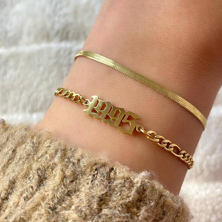 Schmuckgroßhandel - Wholesale Link & Chain Bracelet - Snake Skin | 18k gold plated bracelet2