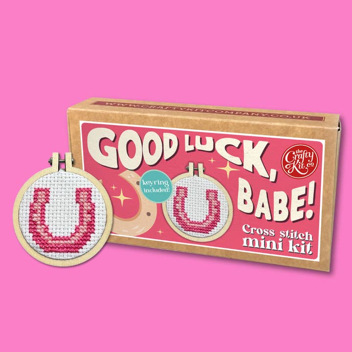 Good Luck Babe! Mini Matchbox Cross Stitch Kit for wholesale by Mini Matchbox Kits