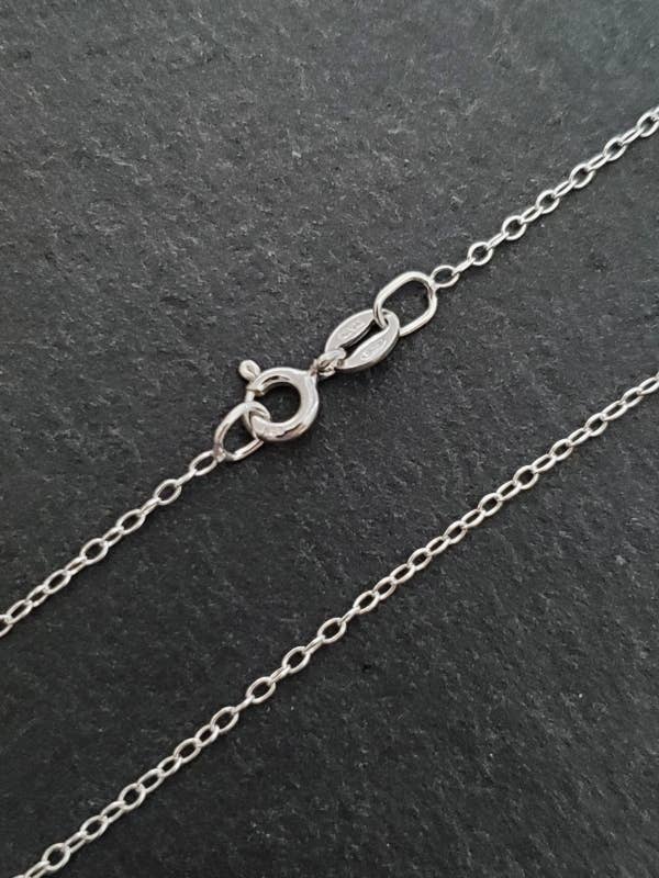 Sosie Designs - Vente Collier maille et chaîne - Chaîne forçat en argent sterling de 45 cm 1,4 mm1