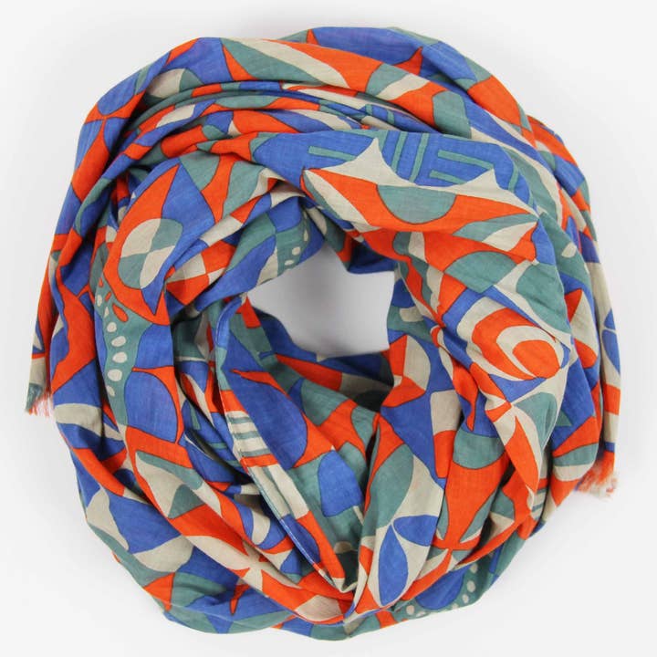 Les Belles Vagabondes - Wholesale Head Scarf - Women's - Organic Cotton Scarf Bergen Orange
