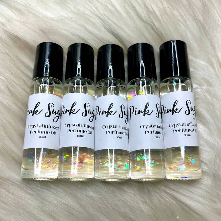 Pink Sugar + Clear Quartz Crystal Infused Perfume Roller for wholesale by Slay’d Studio