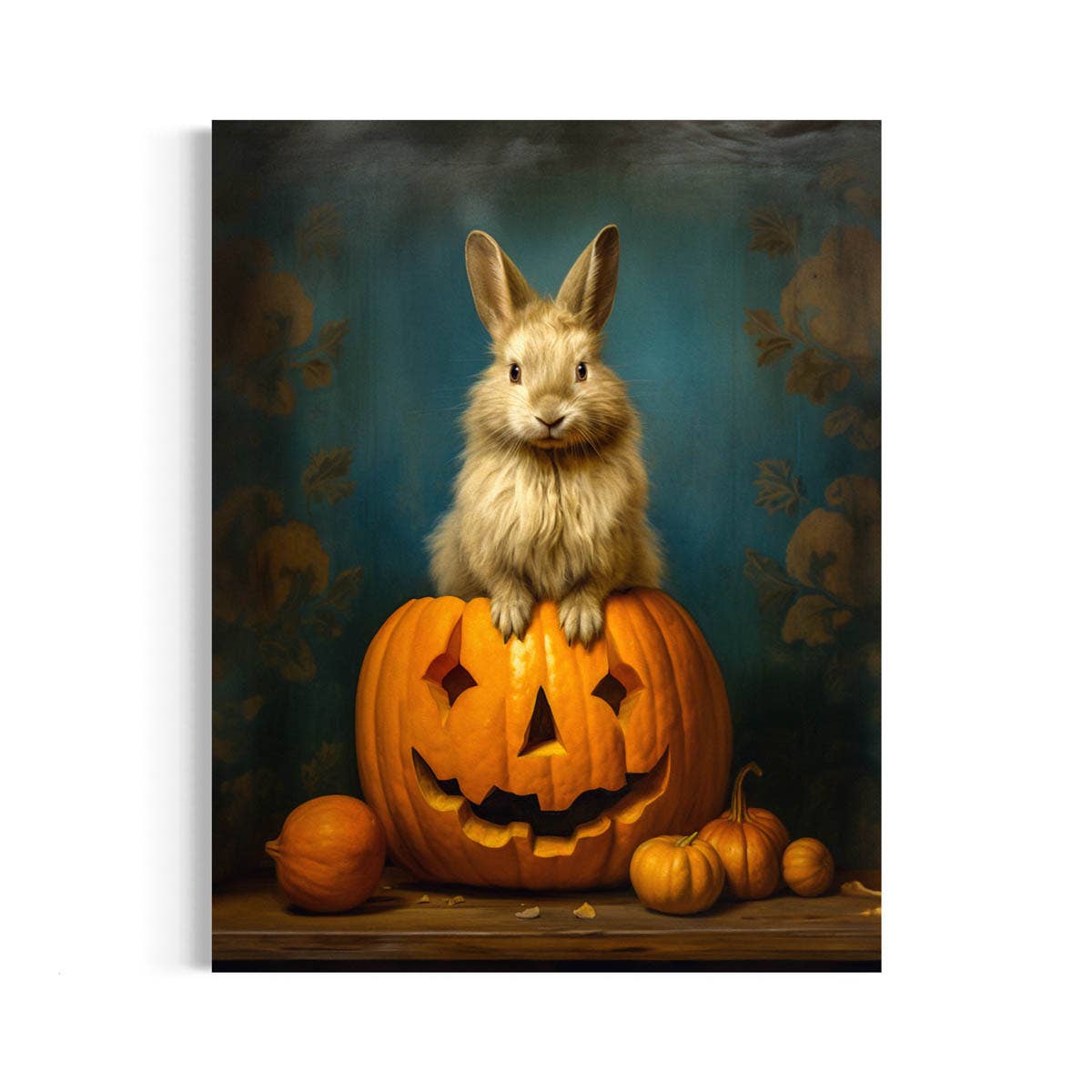 Salty Alyce - Wholesale Art Print - Rabbit In A Jack O Lantern Pumpkin Wall Decor 36AS