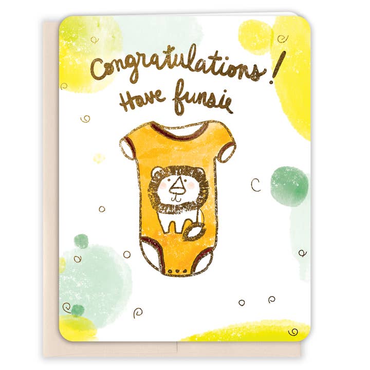 Paper Loop | Hand-Painted Greeting Cards - Wholesale Baby Card - Funsie New Baby Card