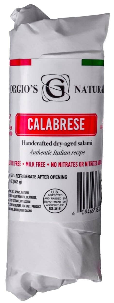 The Italians' Pantry - Wholesale Salami - Giorgio's Naturals, Calabrese Salami 5oz1