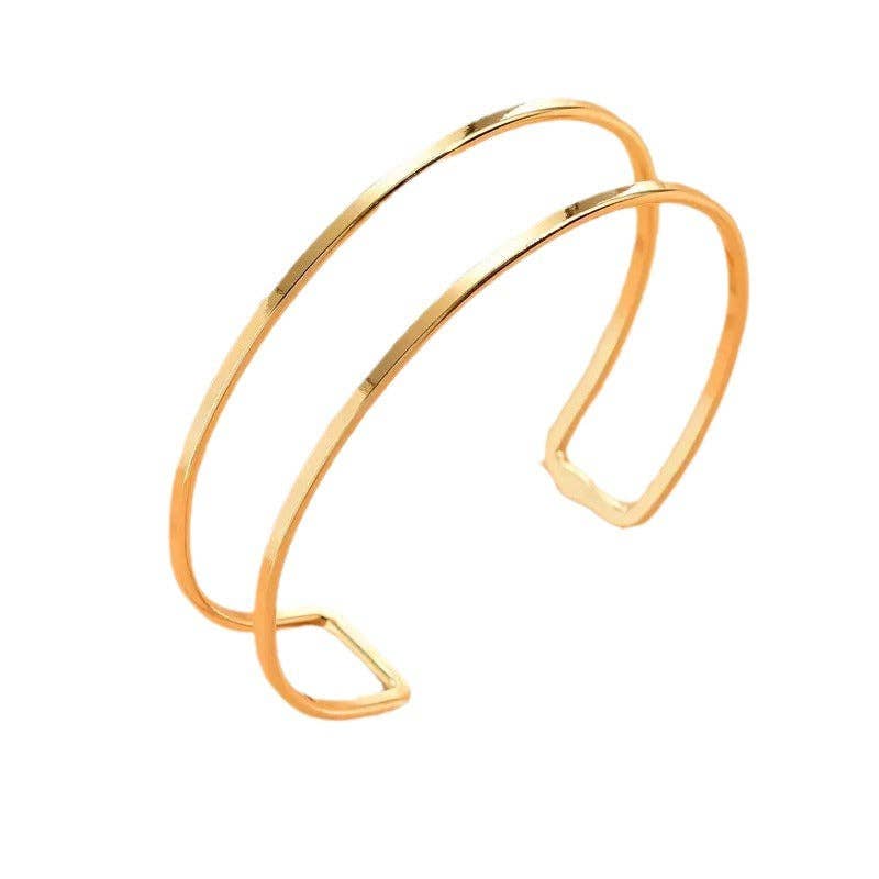 Dipped Shop - Wholesale Cuff Bracelet - Simple Layered Open Arm Cuff DPJAC104