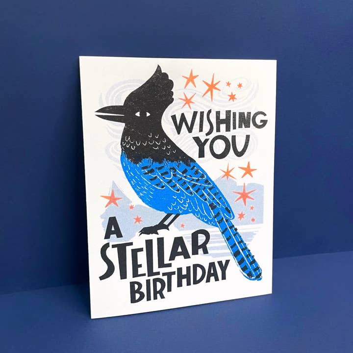 Pier Six Press - Wholesale Birthday Card - Stellar Birthday - Funny Risograph Greeting Card1