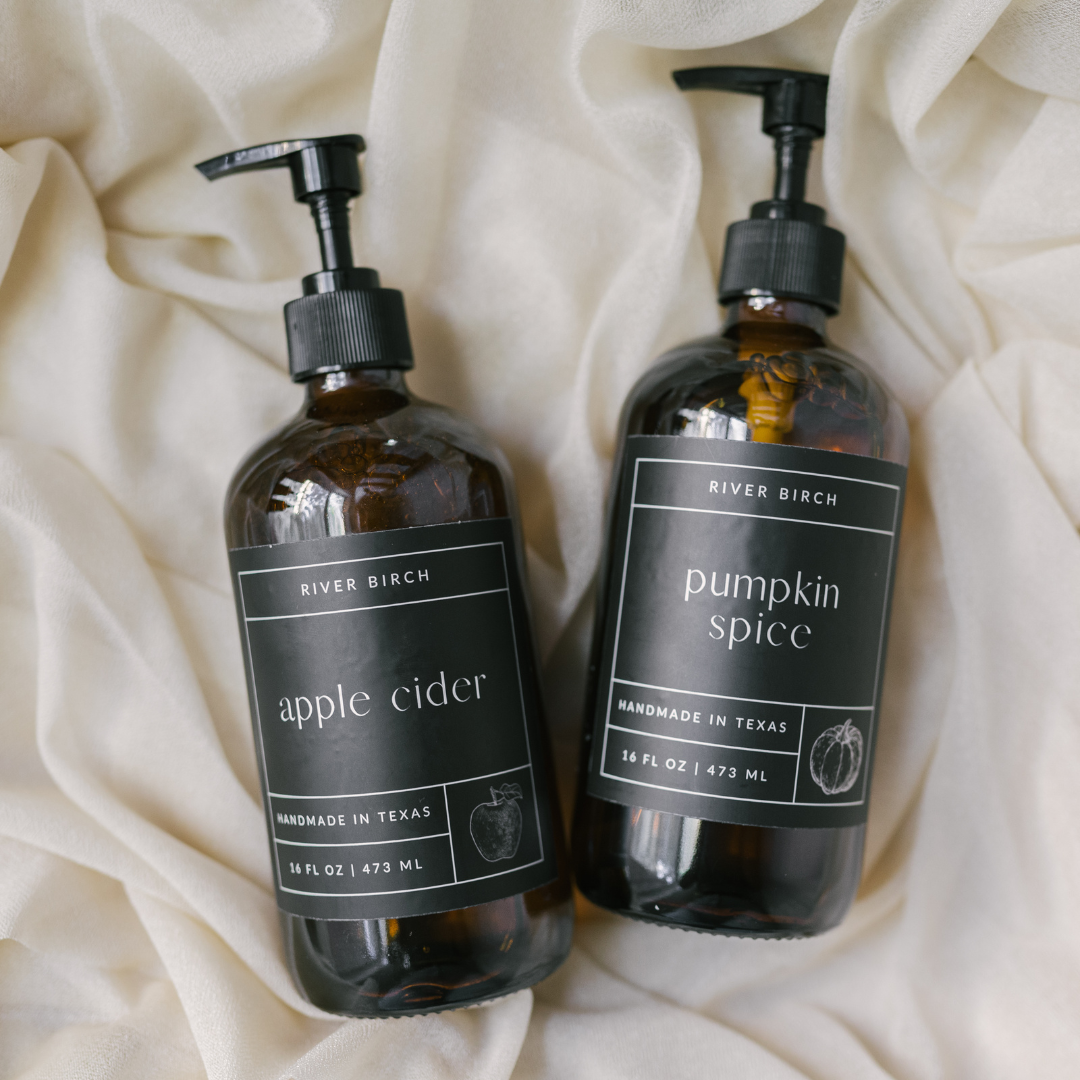 River Birch Candles - Wholesale Hand Soap/Wash - Apple Cider - 16 oz Amber Glass Soap - Handmade - Hand Wash4