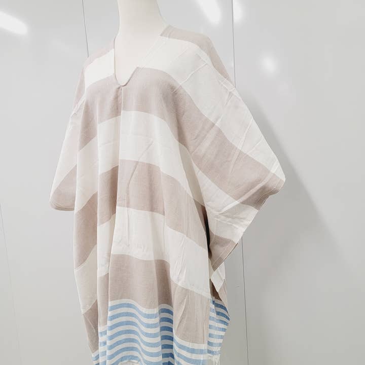 Strand cover-up, Håndlavet Lys Jakke Blå for engroshandel hos EBRU Home