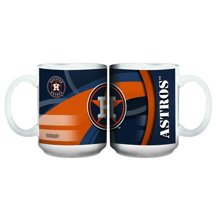 The Memory Company - Wholesale Coffee Mug - 15oz White Carbon Fiber Mug, Houston Astros