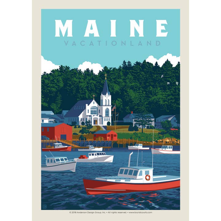 Maine Vacationland Postcard for wholesale by Tourist Courts