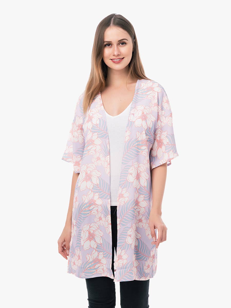 JNC RT (Jen & Co. Outlet) - Wholesale Kimono - Women's - KM1036 Venice Short Sleeve Kimono1