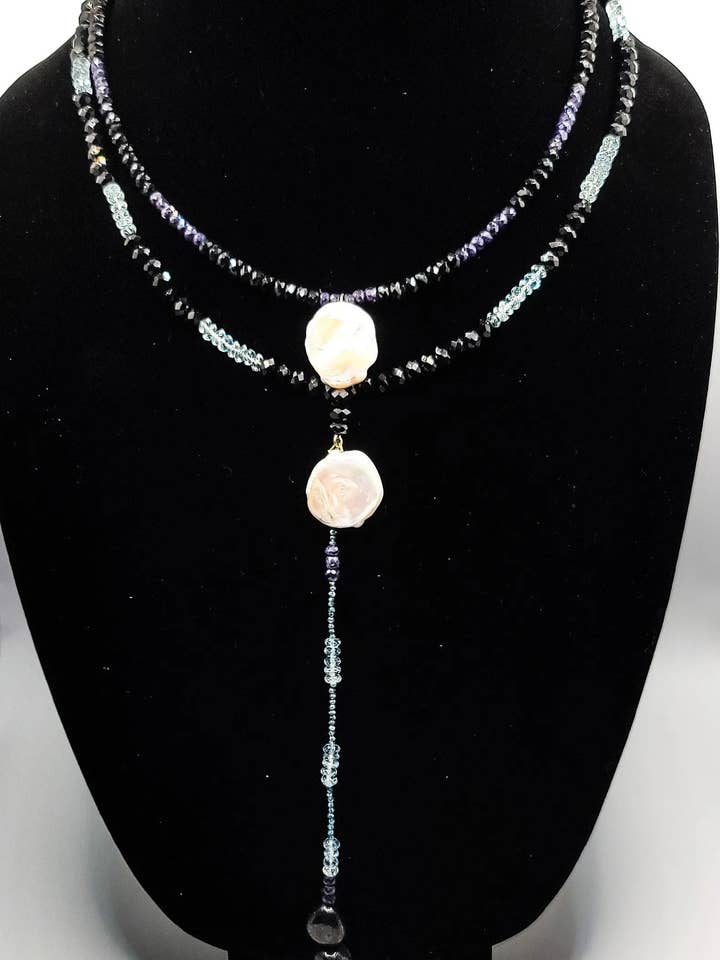 Sapphire & Blue Topaz Collar Necklace for wholesale by L. Styles, LLC