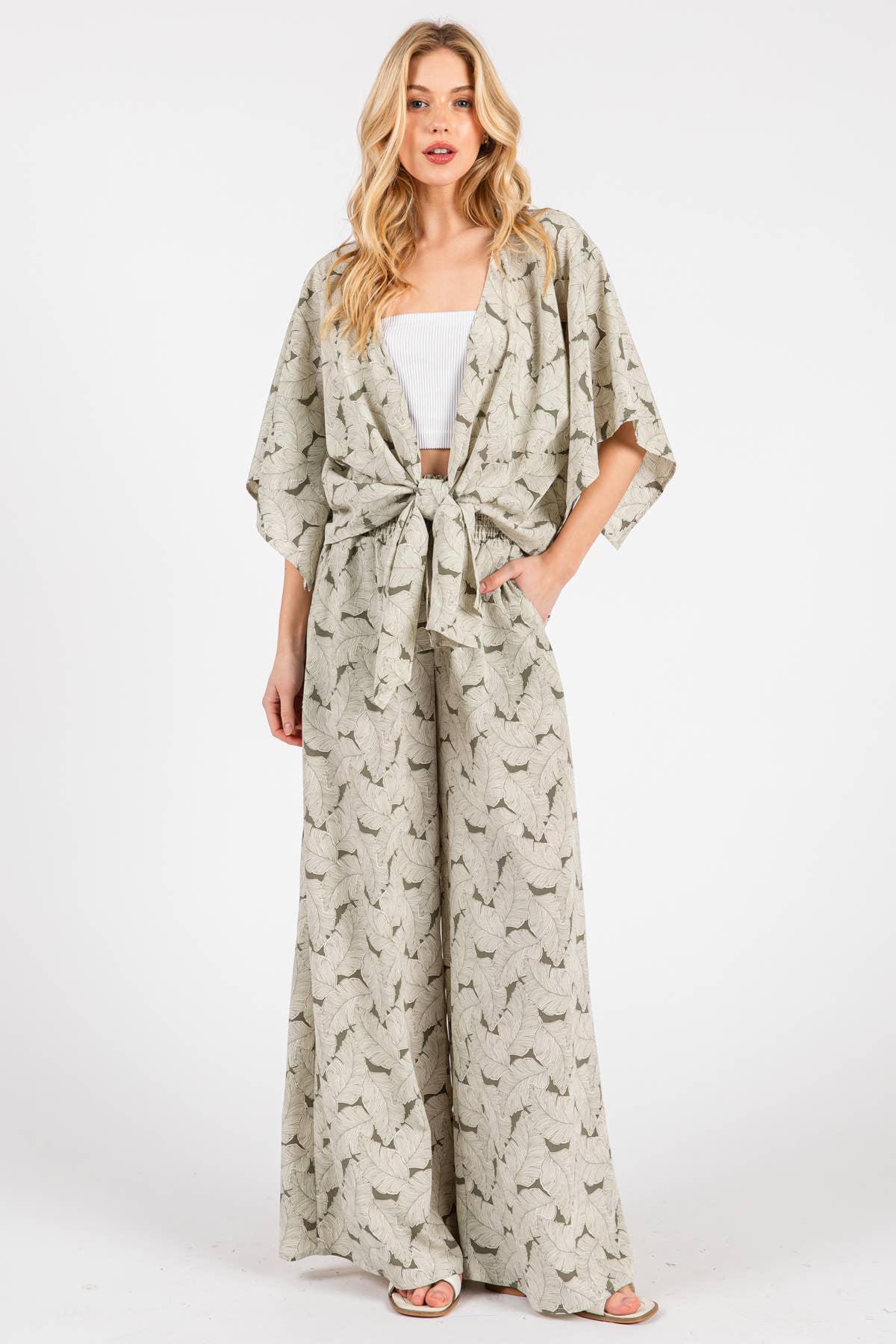 Final Touch – wholesale Pants – Women's – Waist Smocked Wide Leg Pants - VNP70263B713