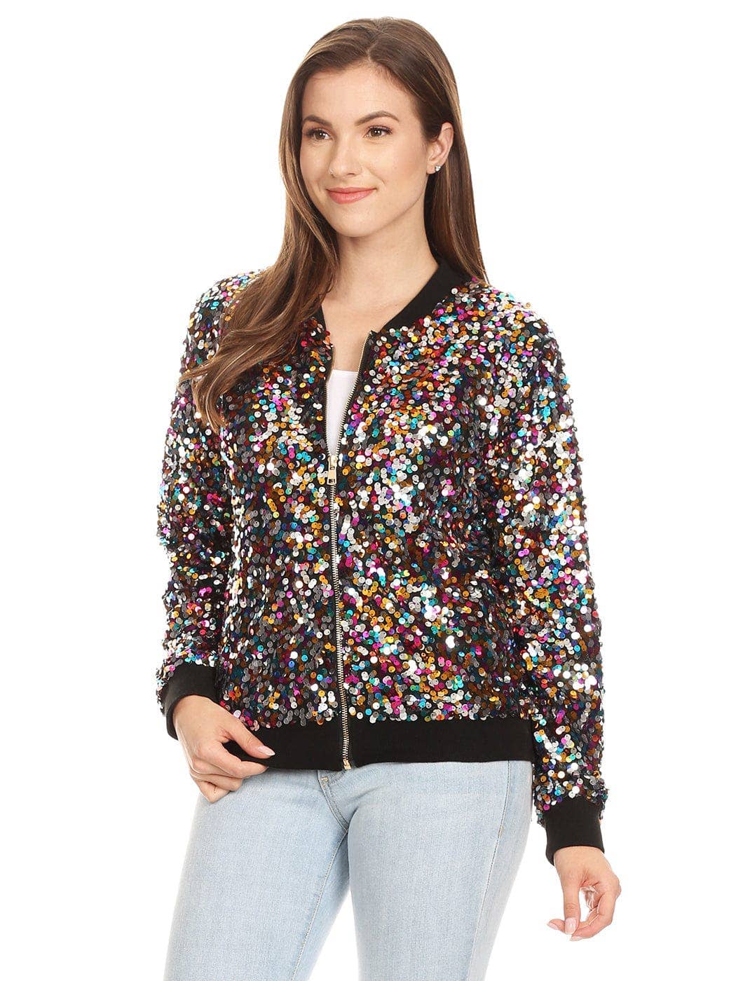 Anna Kaci Wholesale - Vente Bombers – femme - Blouson aviateur zippé à sequins53